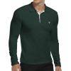imageYTD Mens Classic Polo Shirt Short Sleeve Shirts Lightweight Slim Fit Casual TopsLong Sleeve Dark Green