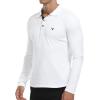 imageYTD Mens Classic Polo Shirt Short Sleeve Shirts Lightweight Slim Fit Casual TopsLong Sleeve White