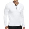 imageYTD Mens Classic Polo Shirt Short Sleeve Shirts Lightweight Slim Fit Casual TopsLong Sleeve White