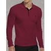imageYTD Mens Classic Polo Shirt Short Sleeve Shirts Lightweight Slim Fit Casual TopsLong Sleeve Wine Red