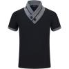 imageYTD Mens Cotton Casual VNeck Button Slim Muscle Tops Tee Short Sleeve TShirts01 Black
