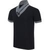 imageYTD Mens Cotton Casual VNeck Button Slim Muscle Tops Tee Short Sleeve TShirts01 Black