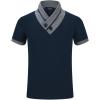 imageYTD Mens Cotton Casual VNeck Button Slim Muscle Tops Tee Short Sleeve TShirts02 Navy