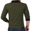 imageYTD Mens Cotton Casual VNeck Button Slim Muscle Tops Tee Short Sleeve TShirtsLong Sleeve Army Green