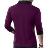 imageYTD Mens Cotton Casual VNeck Button Slim Muscle Tops Tee Short Sleeve TShirtsLong Sleeve Wine Red