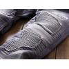 imageYTD Mens Distressed Ripped Biker Slim Jeans Stretched Moto Denim PantsDark Gray