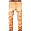 imageYTD Mens Distressed Ripped Biker Slim Jeans Stretched Moto Denim PantsOrange