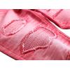 imageYTD Mens Distressed Ripped Biker Slim Jeans Stretched Moto Denim PantsRed