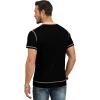 imageYTD Mens Henley Shirts Short Sleeve Casual V Neck Basic Tee Shirts Summer Vintage TShirtsBlack