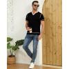 imageYTD Mens Henley Shirts Short Sleeve Casual V Neck Basic Tee Shirts Summer Vintage TShirtsBlack
