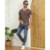 imageYTD Mens Henley Shirts Short Sleeve Casual V Neck Basic Tee Shirts Summer Vintage TShirtsCoffee