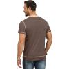 imageYTD Mens Henley Shirts Short Sleeve Casual V Neck Basic Tee Shirts Summer Vintage TShirtsCoffee