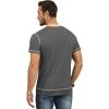 imageYTD Mens Henley Shirts Short Sleeve Casual V Neck Basic Tee Shirts Summer Vintage TShirtsDark Gray