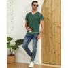 imageYTD Mens Henley Shirts Short Sleeve Casual V Neck Basic Tee Shirts Summer Vintage TShirtsGreen