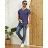 imageYTD Mens Henley Shirts Short Sleeve Casual V Neck Basic Tee Shirts Summer Vintage TShirtsNavy