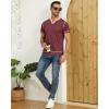 imageYTD Mens Henley Shirts Short Sleeve Casual V Neck Basic Tee Shirts Summer Vintage TShirtsWine Red