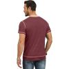 imageYTD Mens Henley Shirts Short Sleeve Casual V Neck Basic Tee Shirts Summer Vintage TShirtsWine Red