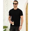 imageYTD Mens Henley TShirts Short Sleeve Knit Sweater Shirt Casual Solid Ribbed Pullover TeeBlack