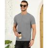 imageYTD Mens Henley TShirts Short Sleeve Knit Sweater Shirt Casual Solid Ribbed Pullover TeeGray