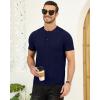 imageYTD Mens Henley TShirts Short Sleeve Knit Sweater Shirt Casual Solid Ribbed Pullover TeeNavy