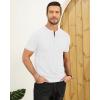imageYTD Mens Henley TShirts Short Sleeve Knit Sweater Shirt Casual Solid Ribbed Pullover TeeWhite
