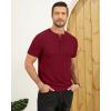 imageYTD Mens Henley TShirts Short Sleeve Knit Sweater Shirt Casual Solid Ribbed Pullover TeeWine Red