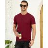 imageYTD Mens Henley TShirts Short Sleeve Knit Sweater Shirt Casual Solid Ribbed Pullover TeeWine Red