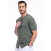 imageYTD Mens Knit Casual Button Down Shirts Short Sleeve Textured Summer Beach ShirtsDark Gray