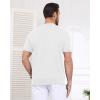 imageYTD Mens Knit Casual Button Down Shirts Short Sleeve Textured Summer Beach ShirtsWhite