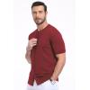 imageYTD Mens Knit Casual Button Down Shirts Short Sleeve Textured Summer Beach ShirtsWine Red1