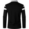 imageYTD Mens Long Sleeve Polo Shirts QuarterZip Casual Slim Fit Lapel Neck Basic Designed Cotton ShirtsLsblack