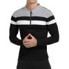 imageYTD Mens Long Sleeve Polo Shirts QuarterZip Casual Slim Fit Lapel Neck Basic Designed Cotton ShirtsLsblack