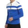 imageYTD Mens Long Sleeve Polo Shirts QuarterZip Casual Slim Fit Lapel Neck Basic Designed Cotton ShirtsLsblue