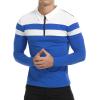 imageYTD Mens Long Sleeve Polo Shirts QuarterZip Casual Slim Fit Lapel Neck Basic Designed Cotton ShirtsLsblue