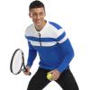 imageYTD Mens Long Sleeve Polo Shirts QuarterZip Casual Slim Fit Lapel Neck Basic Designed Cotton ShirtsLsblue