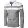 imageYTD Mens Long Sleeve Polo Shirts QuarterZip Casual Slim Fit Lapel Neck Basic Designed Cotton ShirtsLsdark Gray