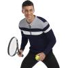 imageYTD Mens Long Sleeve Polo Shirts QuarterZip Casual Slim Fit Lapel Neck Basic Designed Cotton ShirtsLsnavy Blue