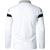 imageYTD Mens Long Sleeve Polo Shirts QuarterZip Casual Slim Fit Lapel Neck Basic Designed Cotton ShirtsLswhite
