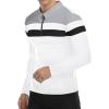 imageYTD Mens Long Sleeve Polo Shirts QuarterZip Casual Slim Fit Lapel Neck Basic Designed Cotton ShirtsLswhite
