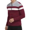 imageYTD Mens Long Sleeve Polo Shirts QuarterZip Casual Slim Fit Lapel Neck Basic Designed Cotton ShirtsLswine Red