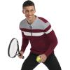 imageYTD Mens Long Sleeve Polo Shirts QuarterZip Casual Slim Fit Lapel Neck Basic Designed Cotton ShirtsLswine Red