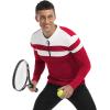 imageYTD Mens Long Sleeve Polo Shirts QuarterZip Casual Slim Fit Lapel Neck Basic Designed Cotton ShirtsRed
