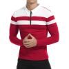 imageYTD Mens Long Sleeve Polo Shirts QuarterZip Casual Slim Fit Lapel Neck Basic Designed Cotton ShirtsRed
