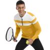 imageYTD Mens Long Sleeve Polo Shirts QuarterZip Casual Slim Fit Lapel Neck Basic Designed Cotton ShirtsYellow
