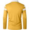 imageYTD Mens Long Sleeve Polo Shirts QuarterZip Casual Slim Fit Lapel Neck Basic Designed Cotton ShirtsYellow