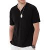imageYTD Mens LongShort Sleeve Henley Shirts Casual Fashion Beach Yoga Loose Fit TShirtsA1 Black