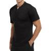 imageYTD Mens LongShort Sleeve Henley Shirts Casual Fashion Beach Yoga Loose Fit TShirtsA1 Black