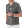 imageYTD Mens LongShort Sleeve Henley Shirts Casual Fashion Beach Yoga Loose Fit TShirtsA2 Dark Gray