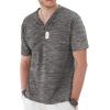 imageYTD Mens LongShort Sleeve Henley Shirts Casual Fashion Beach Yoga Loose Fit TShirtsA2 Dark Gray