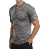 imageYTD Mens LongShort Sleeve Henley Shirts Casual Fashion Beach Yoga Loose Fit TShirtsA2 Dark Gray